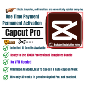 CapCut Pro AI Unlimited Credits 100GB Templates Lifetime (Copy)