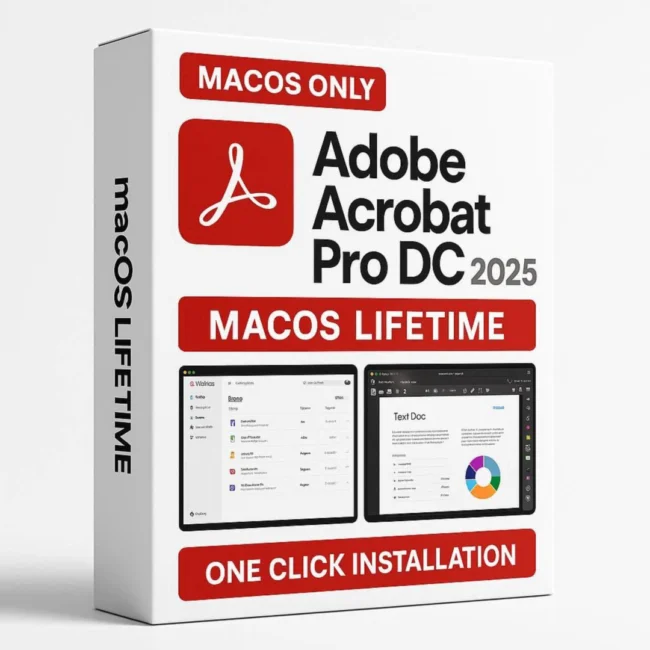 Adobe Acrobat Pro DC 2025 macOS lifetime with PDF editing, form creation, conversion tools. Genuine, personally tested, instant delivery. No subscription