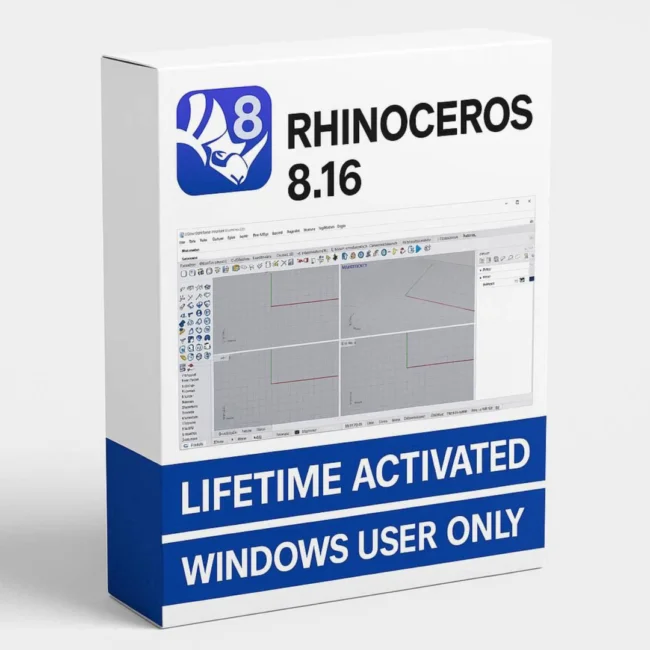 Rhinoceros (Rhino) 3D NURBS modeling software interface showing professional 3D viewport workspace and design tools