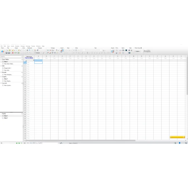 GraphPad Prism 10.4 interface showing data organization and graph creation tools Image
