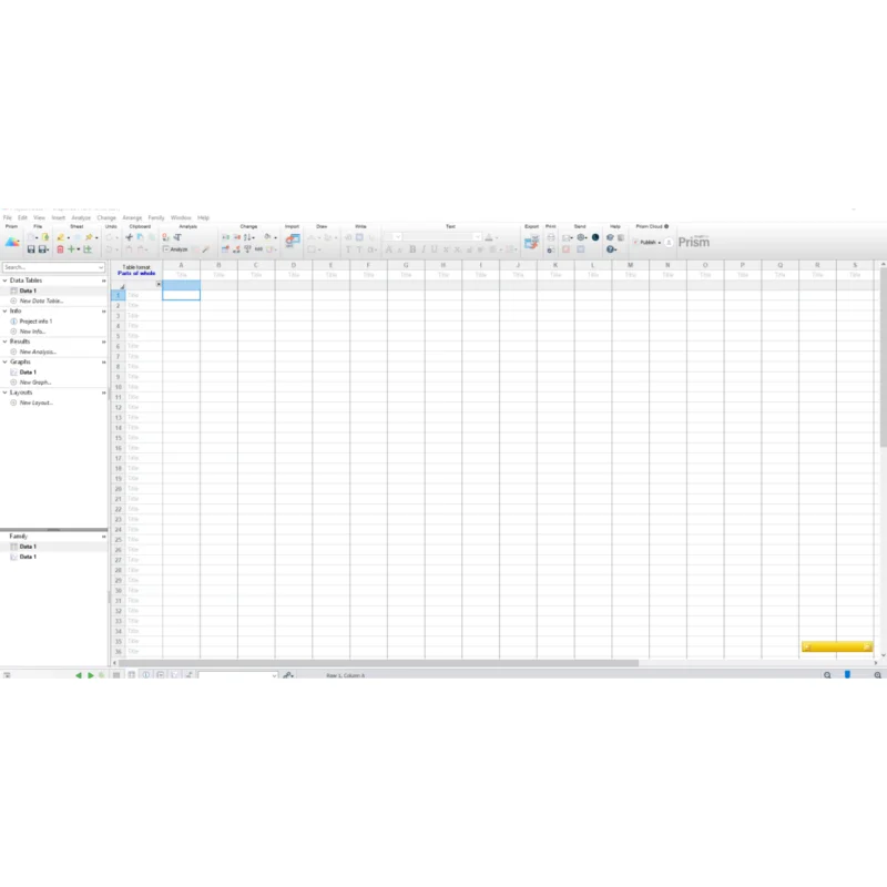 GraphPad Prism 10.4 interface showing data organization and graph creation tools Image