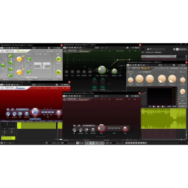 FabFilter Pro-C 3 compressor interface showing gain reduction and compression styles