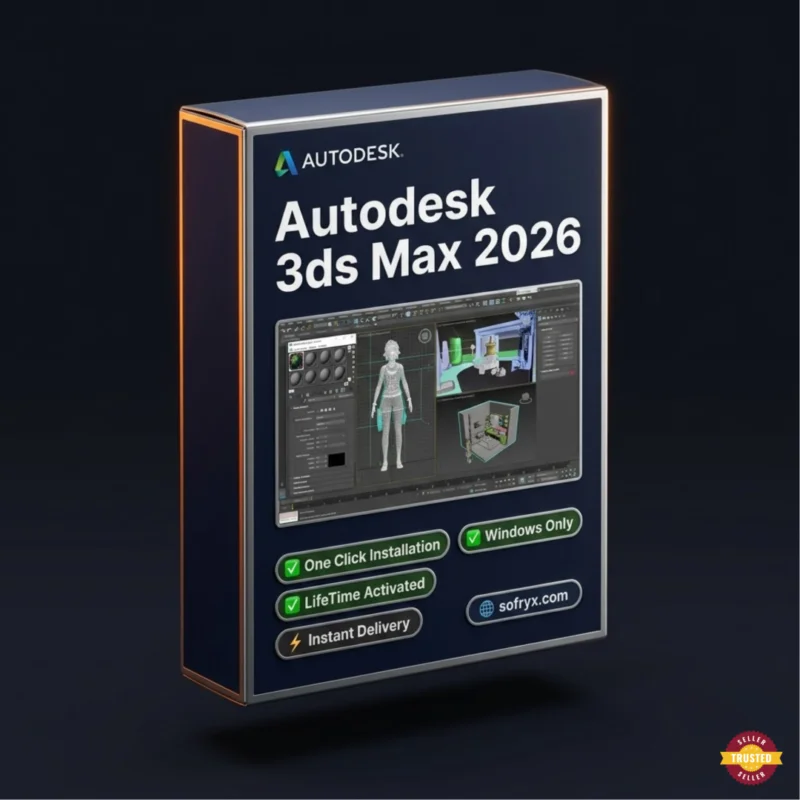 Autodesk 3ds Max 2026 lifetime licence latest 3D modeling animation rendering Sofryx