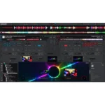 VirtualDJ Pro Infinity video mixing interface with visual effects and transitions