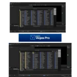Vegas Pro surround sound audio mixing console with 5.1 and 7.1 channel configuration for professional audio production