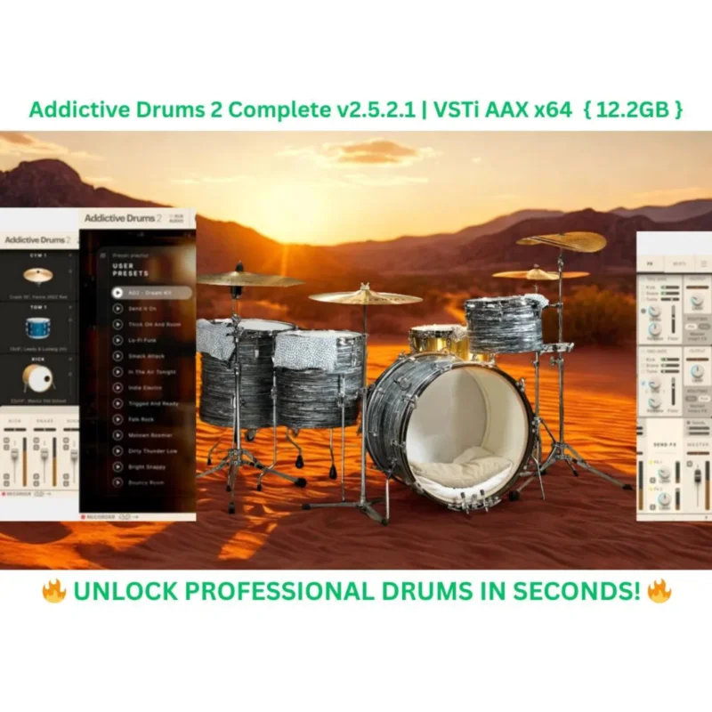 Addictive Drums 2 professional drum sound presets and library
