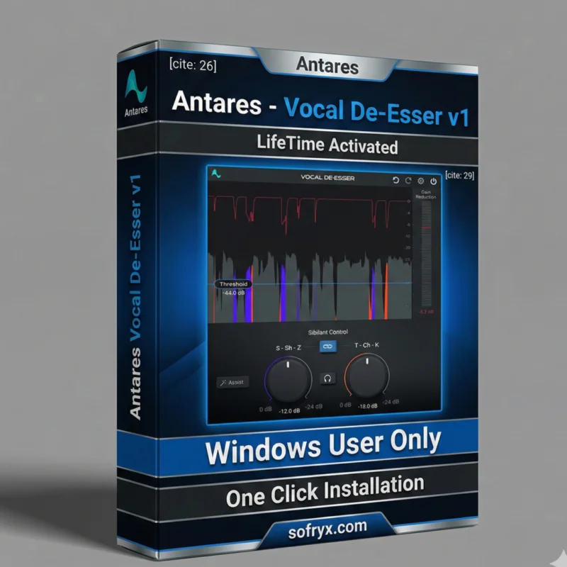 Vocal De-Esser AI-Powered professional sibilance control interface showing soft and hard sibilance controls