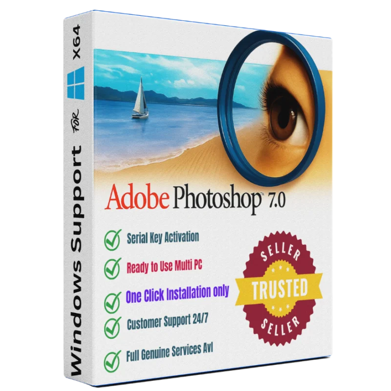 Adobe Photoshop 7.0 for Windows lifetime licence with serial number Sofryx