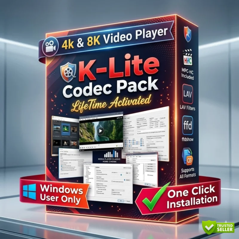 K-Lite Codec Pack 19.5 Mega Windows lifetime licence all video audio formats Sofryx