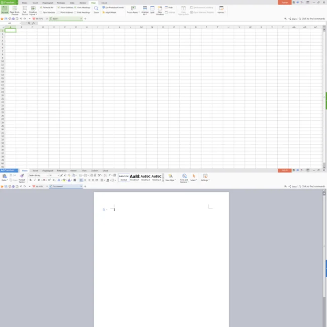 WPS Writer document editor with rich formatting toolbar and tabbed interface
