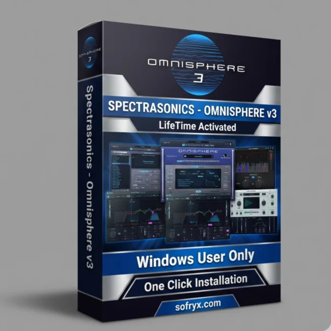 Spectrasonics Omnisphere 3 professional synthesizer interface showing sound libraries and synthesis controls