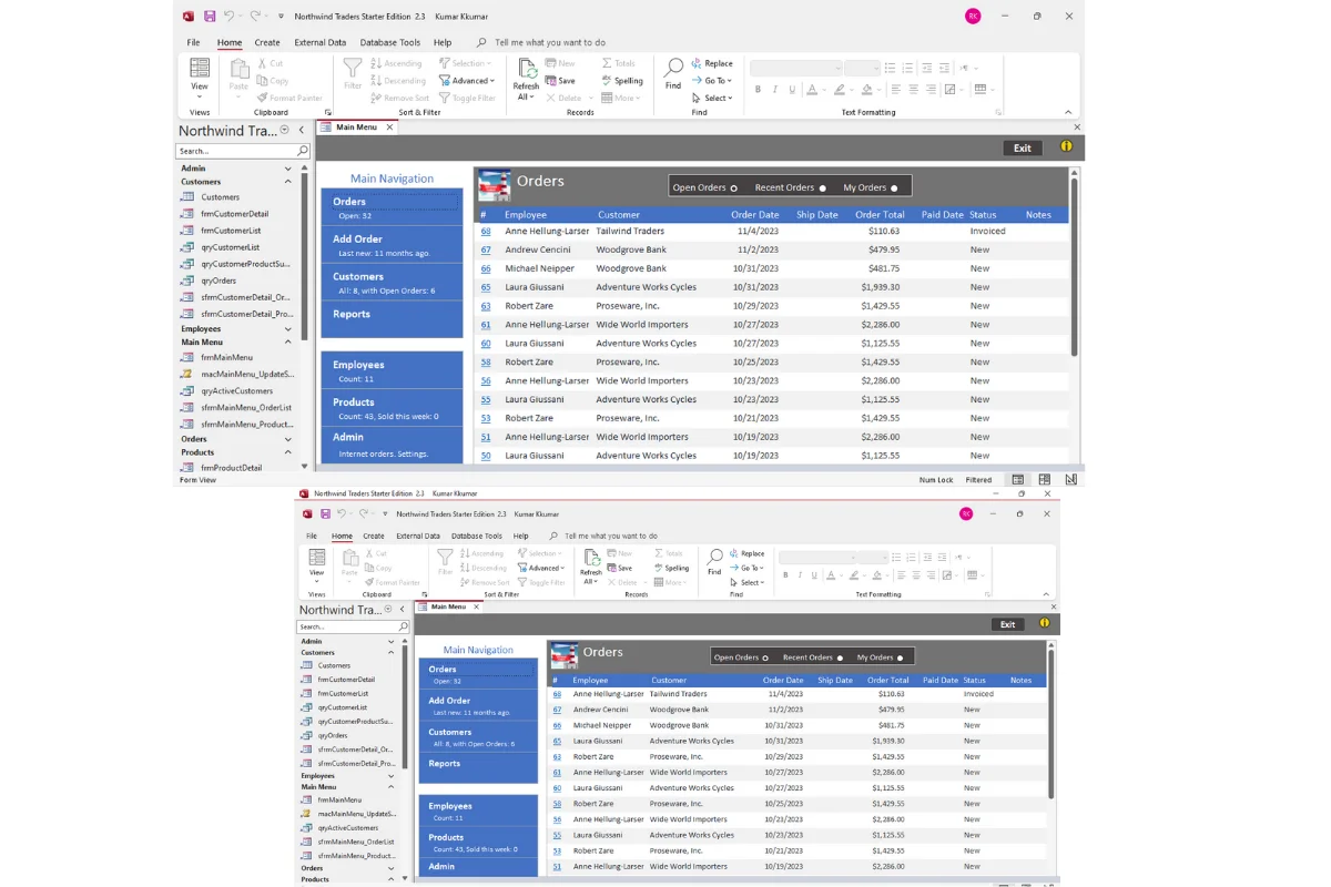 Microsoft Word Excel and PowerPoint interfaces in Office LTSC 2024