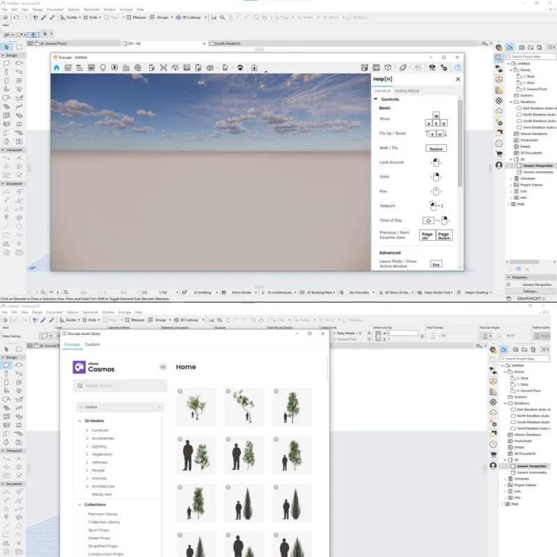 Chaos Enscape key features including VR walkthroughs and photorealistic rendering