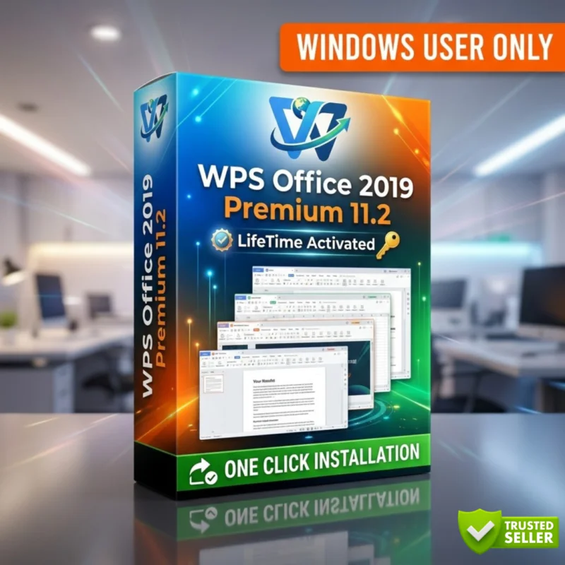 WPS Office Pro lifetime licence featuring Writer Spreadsheet and Presentation tools at Sofryx