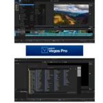 Boris FX Vegas Pro professional colour grading and correction controls with colour wheel and histogram