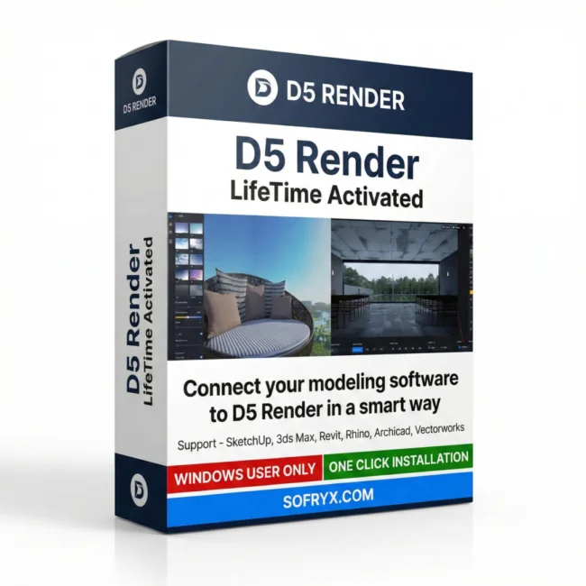 D5 Render professional architectural visualization interface with real-time rendering viewport