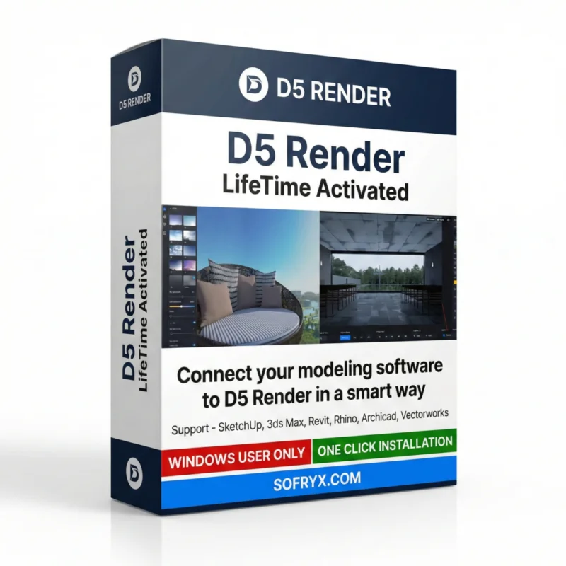 D5 Render professional architectural visualization interface with real-time rendering viewport