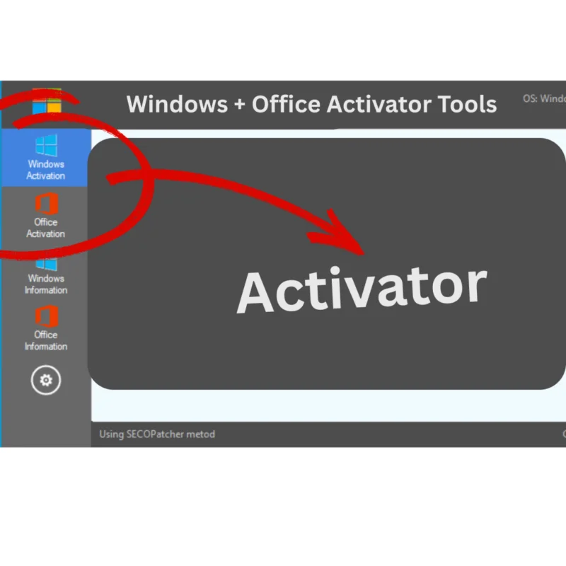 user interface of the Windows Office Activator showing activation options